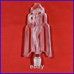 Vintage Czech Crystal Perfume Bottle / Pesnica Art Deco Nude Woman & Waterfall