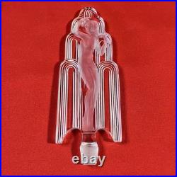 Vintage Czech Crystal Perfume Bottle / Pesnica Art Deco Nude Woman & Waterfall