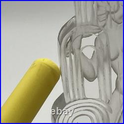 Vintage Czech Crystal Perfume Bottle / Pesnica Art Deco Nude Woman & Waterfall