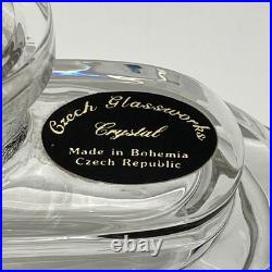 Vintage Czech Crystal Perfume Bottle / Pesnica Art Deco Nude Woman & Waterfall