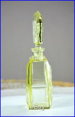 Vintage Czech Cut Glass Perfume Bottle With Frosted Facials Of Kissing Couple