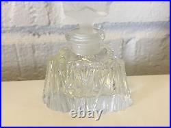 Vintage Czech Czechoslovakian Glass Perfume Bottle with Flower Decoration