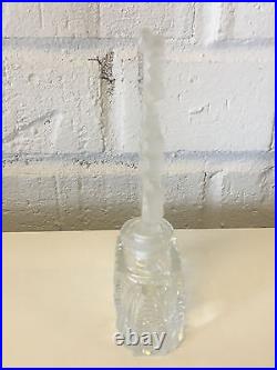 Vintage Czech Czechoslovakian Glass Perfume Bottle with Flower Decoration