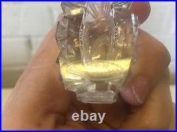 Vintage Czech Czechoslovakian Glass Perfume Bottle with Flower Decoration