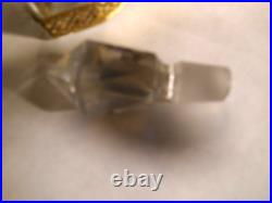 Vintage Czech Czechoslovakian Lucky 13 Gems Bejeweled Perfume Bottle