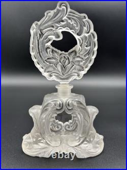 Vintage Czech Frantisek Halama Frosted Glass Paris Perfume Bottle 8
