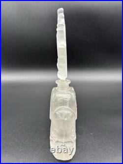 Vintage Czech Frantisek Halama Frosted Glass Paris Perfume Bottle 8