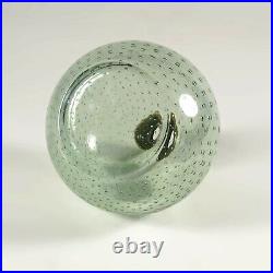 Vintage Czech Glass Atomizer Perfume Bottle Controlled Bubble Smoky Gray