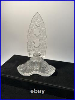 Vintage Czech Glass Clear Crystal Perfume Bottle with Lily of the Valley Stopper