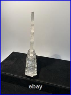 Vintage Czech Glass Clear Crystal Perfume Bottle with Lily of the Valley Stopper