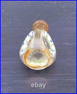 Vintage Czech Glass Miniature Perfume Bottle Filigree Art Deco Signed Mint