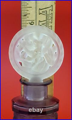 Vintage Czech Hoffman Purple Perfume Bottle White Top Dancing Lady