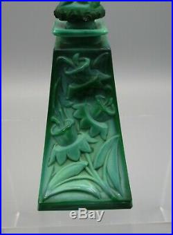 Vintage Czech. Ingrid Signed Malachite Figural Perfume Bottle