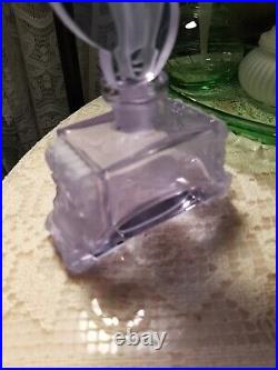 Vintage Czech Lilac Glass Perfume Bottle 3 Nude Ladies Dauber BEYOND BEAUTIFUL