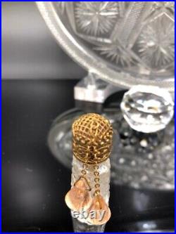 Vintage Czech Perfume Bottle Irice Mini Original Glass Salmon Drops