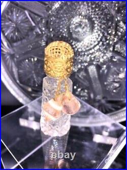 Vintage Czech Perfume Bottle Irice Mini Original Glass Salmon Drops