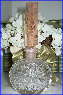 Vintage Czech Perfume BottlePeach/ClearDauber IntactSignedNear MintRARE