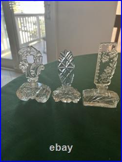 Vintage Czech Perfume Bottles Figural Floral Lot Of 3