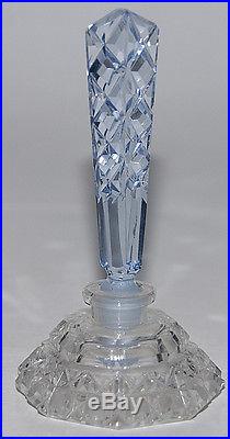 Vintage Czech Perfume/Scent BottleDauber IntactRare Blue StopperSignedMint