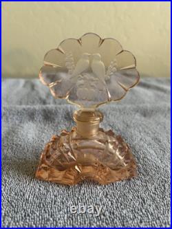 Vintage Czech Pink Glass Perfume Bottle withStopper