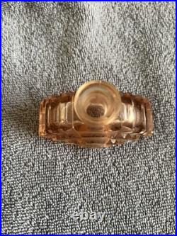 Vintage Czech Pink Glass Perfume Bottle withStopper