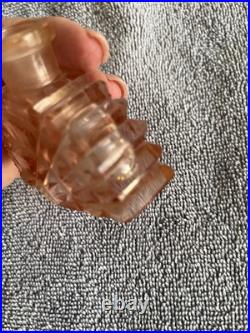 Vintage Czech Pink Glass Perfume Bottle withStopper