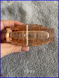Vintage Czech Pink Glass Perfume Bottle withStopper