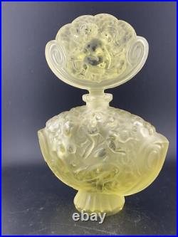 Vintage Czech citrine glass perfume bottle