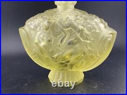 Vintage Czech citrine glass perfume bottle