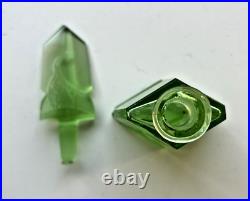 Vintage Czechoslovakia Art Deco Vaseline Uranium Glass Perfume Bottle