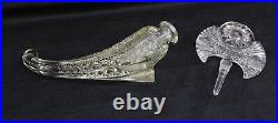 Vintage Czechoslovakia Clear Cut Crystal Cornucopia Horn Perfume Bottle withTopper
