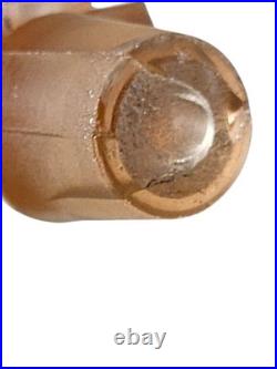 Vintage Czechoslovakia Cut Glass Art Deco Pink Perfume Bottle Floral Stopper