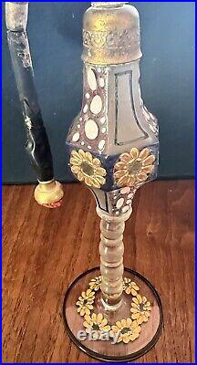 Vintage Czechoslovakia Enamel Tall Atomizer Perfume Bottle Needs Tlc