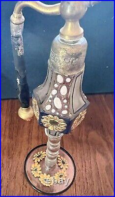 Vintage Czechoslovakia Enamel Tall Atomizer Perfume Bottle Needs Tlc