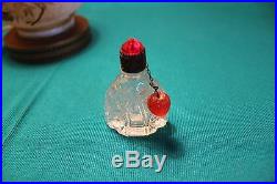 Vintage Czechoslovakia Irice Glass Perfume Bottle with Strawberry Dangle