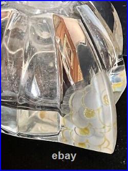 Vintage Czechoslovakia Perfume Bottle Art Deco Etched Enamel Bohemian Glass