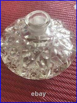 Vintage Czechoslovakian Cut Crystal Perfume Bottle Art Deco Style