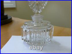 Vintage Czechoslovakian Cut Crystal Perfume Bottle BIG 7 High Art Deco