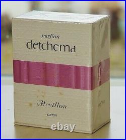 Vintage DETCHEMA by REVILLON splash PURE PARFUM 30ml1 oz OLD FORM. LARGE SEALED