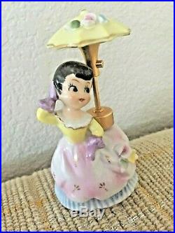 Vintage DEV Devilbiss Lady Perfume Bottle with Girl Umbrella Spray Atomizer