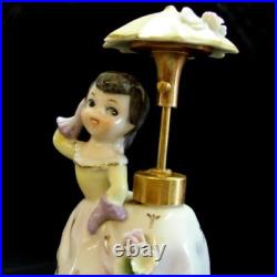 Vintage DEV Lady Perfume Bottle Girl w Umbrella Spray Atomizer