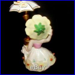 Vintage DEV Lady Perfume Bottle Girl w Umbrella Spray Atomizer