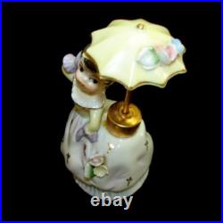 Vintage DEV Lady Perfume Bottle Girl w Umbrella Spray Atomizer