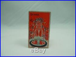 Vintage DUSKA Perfume Figural Mini Red Bottle Black Ground Stopper 1930s w Box