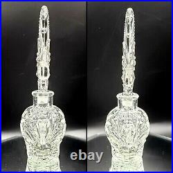 Vintage Daisy Perfume Bottle Stopper Pressed Clear Art Glass 7.5 Vanity Luxe