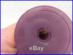 Vintage De Vilbiss Purple Glass Perfume Atomizer Bottle, Stamped & Signed