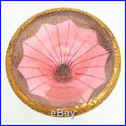 Vintage DeVilbiss Perfume Atomizer Bottle Gold Encrusted over Pink Glass
