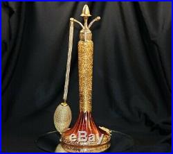 Vintage DeVilbiss Perfume Atomizer Cat # Q-4 Cranberry Luster & Gold 1925