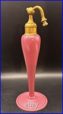Vintage DeVilbiss Perfume Bottle Atomizer Pink Art Deco Signed 1928