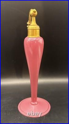 Vintage DeVilbiss Perfume Bottle Atomizer Pink Art Deco Signed 1928